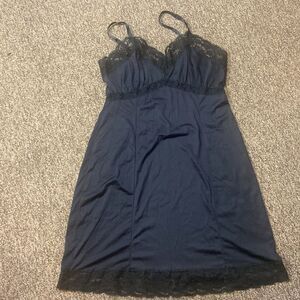 Vintage Gaymode Pennies Intimate Full Length Black Slip Lace Size 38